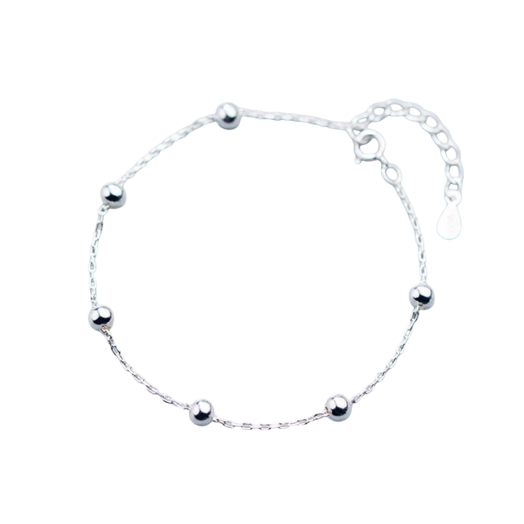 Lắc tay bạc S925 bi tròn tối giản - K0163