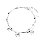 Lắc tay bạc S925 charm lá Ginkgo thanh lịch – K0164