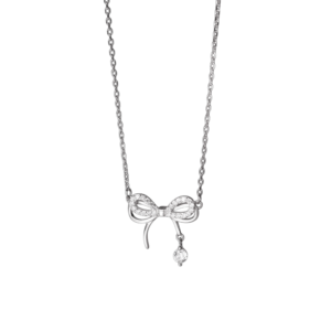 Dây chuyền bạc S925 hình nơ đính đá zircon - K0166