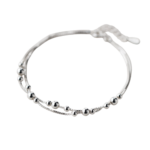 Lắc tay bạc S925 hạt bi đôi tối giản – K0171