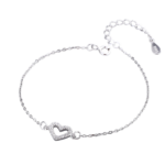Lắc tay bạc S925 trái tim đính đá – K0173