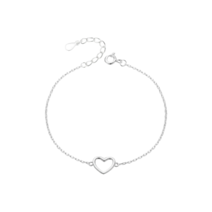 Lắc tay bạc S925 trái tim tối giản 💖 - K0176