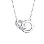Dây chuyền bạc S925 vòng tròn đôi đính đá ✨ – K0177