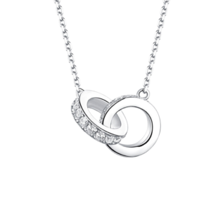 Dây chuyền bạc S925 vòng tròn đôi đính đá ✨ - K0177