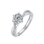 Nhẫn bạc S925 đá tròn xoắn đính đá 💍✨ – K0179