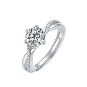 Nhẫn bạc S925 đá tròn xoắn đính đá 💍✨ - K0179