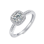 Nhẫn bạc S925 đá tròn halo đính đá 💍✨ – K0181