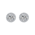 Bông tai bạc S925 đá tròn halo đính đá ✨ – K0183