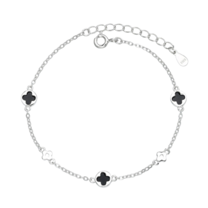 Lắc tay bạc S925 cỏ bốn lá đen 🍀 - K0186