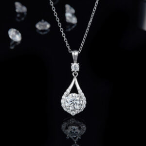 Dây chuyền bạc S925 giọt nước đính đá ✨ - K0193