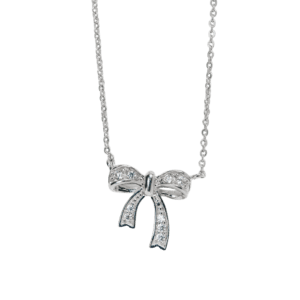 Dây chuyền bạc liền mặt hình nơ nữ tính - 1197