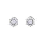 Bông tai bạc s925 đá tròn viền đá nhỏ – 1218