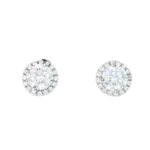 Bông tai bạc xi s925 đá tròn viền đá nhỏ – 1222