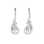 Bông tai bạc s925 giọt nước viền đá – 1708