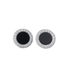 Bông tai bạc s925 mặt đá đen viền đá – 1742