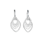 Bông tai bạc s925 ba lá xếp đính đá – 1870