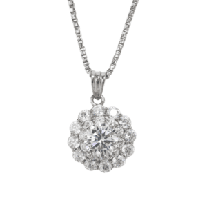 Dây chuyền bạc đá cao ba tầng hoa tinh xảo - 2294