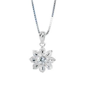 Dây chuyền Bạc KFJ MD đá hoa to xếp 3tầng CT - 2384