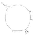 Lắc chân Bạc KFJ thả nhẫn đá – 249