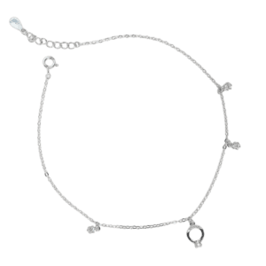Lắc chân Bạc KFJ thả nhẫn đá - 249