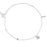 Lắc chân Bạc KFJ hình tim chữ F – 251