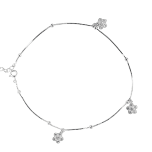Lắc chân Bạc KFJ hoa đá - 254