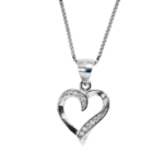Dây chuyền bạc mặt viền tim mix đá dăm lấp lánh – 2798