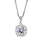 Khuyên tai Bạc KFJ Khuyên tai bạc xi KFJ xoáy mặt đá nhỏ toả hoa 4U – 2805