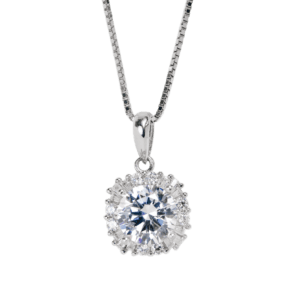 Khuyên tai Bạc KFJ Khuyên tai bạc xi KFJ xoáy mặt đá nhỏ toả hoa 4U - 2805