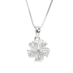Dây chuyền Bạc KFJ MD hoa xoáy 5cánh - 2837