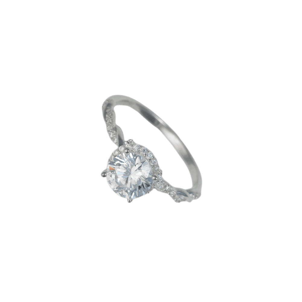 Nhẫn bạc s925 đá tròn đính đá tinh tế - 2954