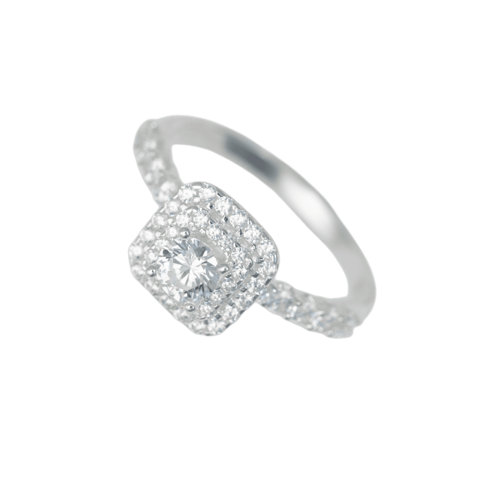 Nhẫn bạc s925 mặt vuông đính đá sang trọng - 3427
