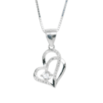 Dây chuyền Bạc KFJ viền đá hình tim – 3509