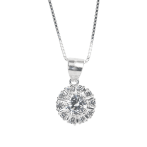 Dây chuyền Bạc KFJ MD viền đá chấu toả tròn - 3530