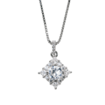 Dây chuyền bạc xích hộp mix trụ mặt thoi đá sang trọng – 3561