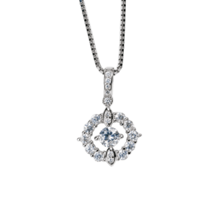 Dây chuyền bạc mặt tròn đá giữa nổi gân oval tinh tế - 3586