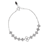Lắc tay bạc xi hoa bốn cánh viền trơn thanh lịch – 3596