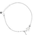 Lắc chân Bạc KFJ hoa 5 cánh trắng và charm đá rơi – 3789