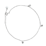 Lắc tay nữ bạc xi KFJ 3 đá tròn đính đá – 3842
