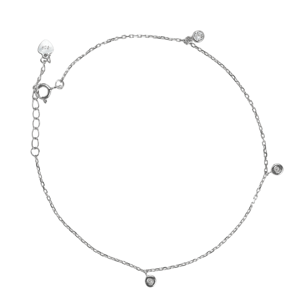 Lắc tay nữ bạc xi KFJ 3 đá tròn đính đá - 3842