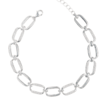 Lắc tay bạc S925 chữ nhật nối đá dăm – 3907