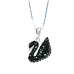 Dây chuyền bạc mặt dây thiên nga đính đá đen sang trọng – 3952