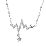 Dây chuyền Bạc KFJ hình điện tim đá rơi – 508