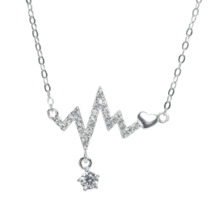 Dây chuyền Bạc KFJ hình điện tim đá rơi - 508