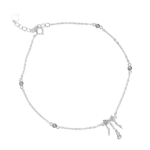 Lắc chân Bạc KFJ nơ thả đá – 977