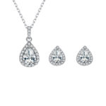 Set trang sức bạc S925 Moissanite Giọt Nước – K0205