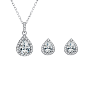 Set trang sức bạc S925 Moissanite Giọt Nước - K0205