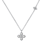 Dây chuyền bạc S925 hoa bốn cánh đính đá – K0222