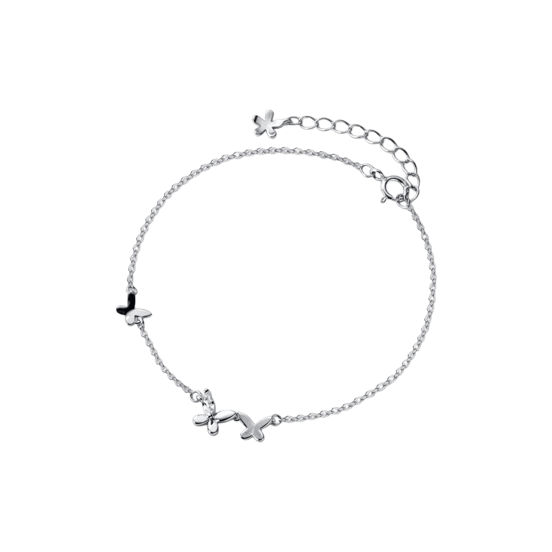 Lắc tay bạc S925 bướm và hoa nhỏ - K0224